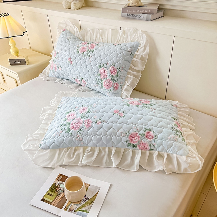 91家纺网 家纺一手货源 找家纺 眠势力2025新款韩版花边枕套公主风ins枕头套 春风徐来