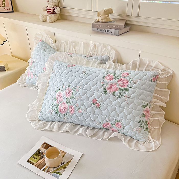 91家纺网 家纺一手货源 找家纺 眠势力2025新款韩版花边枕套公主风ins枕头套 春风徐来