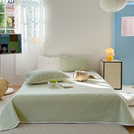 91家纺网 家纺一手货源 找家纺 （总）优悦生活馆 2025新款亲肤舒适水洗棉夹棉床盖