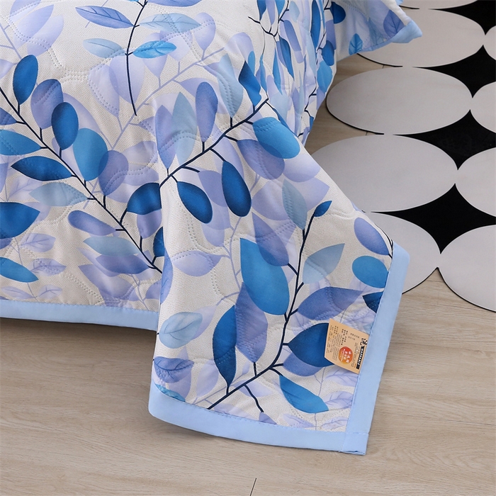 91家纺网 家纺一手货源 找家纺 爱派  2025新款直播爆款印花水洗棉夏被夏凉被空调被被子被芯 叶之舞