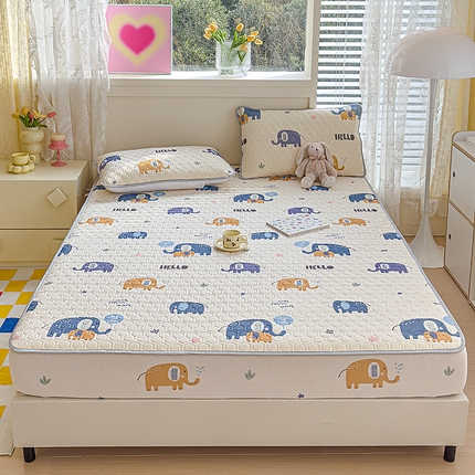 小萌虎 2025新款凉感丝胶质凉席床笠款 富贵象