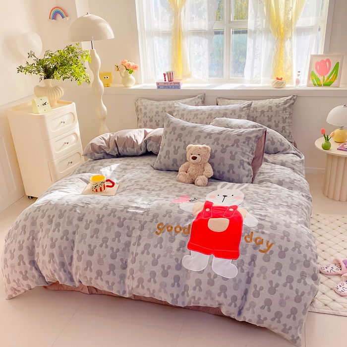 91家纺网 家纺一手货源 找家纺 （总）千朵 2025新款全棉提花四件套