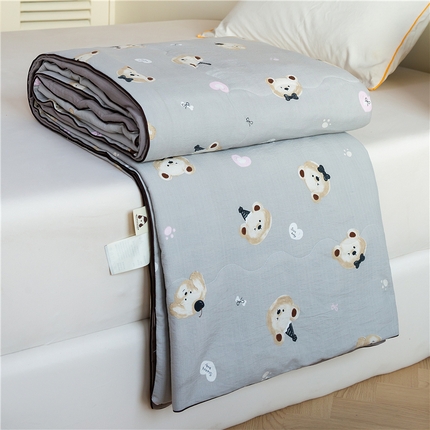 艺菲阁家纺 2025新款卡通麻绳云感双层纱夏凉被 奇妙小熊 咖