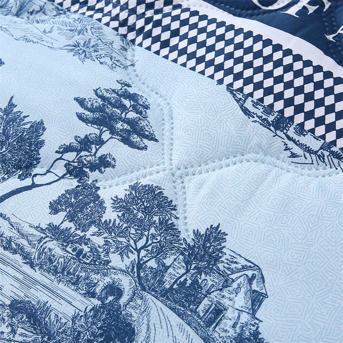 91家纺网 家纺一手货源 找家纺 爱派  2025新款直播爆款印花水洗棉夏被夏凉被空调被被子被芯 古典小镇