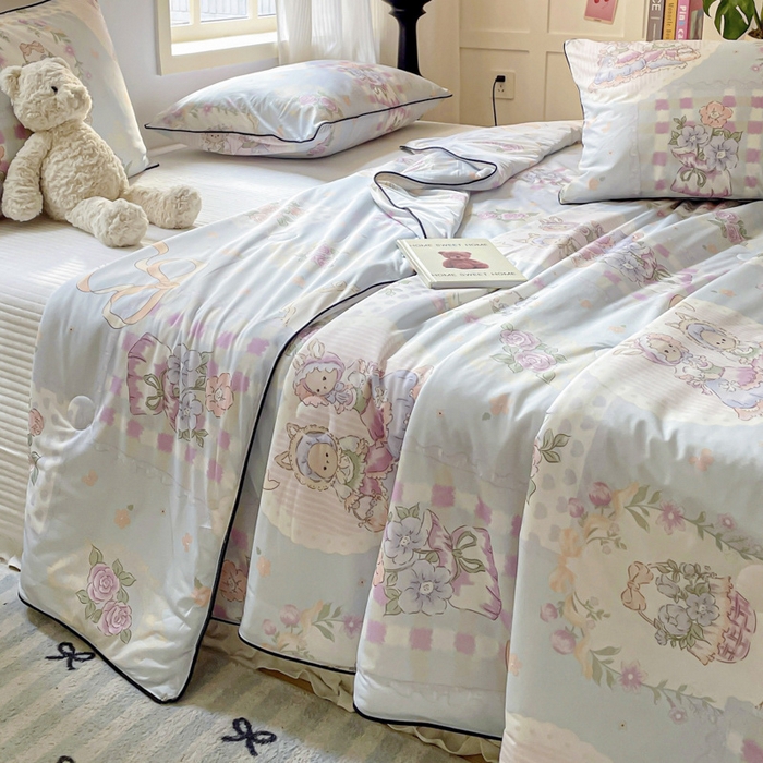 91家纺网 家纺一手货源 找家纺 优悦生活馆 2025新款凉感丝夏被夏凉被空调被 奥丽花园