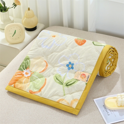 爱派  2025新款直播爆款印花水洗棉夏被夏凉被空调被被子被芯 草莓花