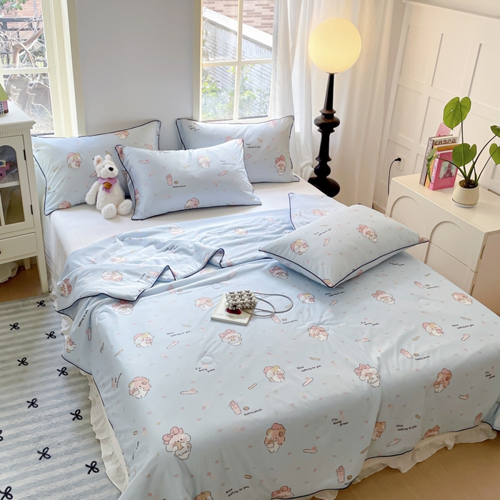 91家纺网 家纺一手货源 找家纺 优悦生活馆 2025新款凉感丝夏被夏凉被空调被 米雅