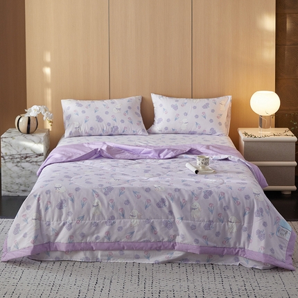 91家纺网 家纺一手货源 找家纺 （总）莱宁被业 2025新款喷气13070全棉印花夏被四件套