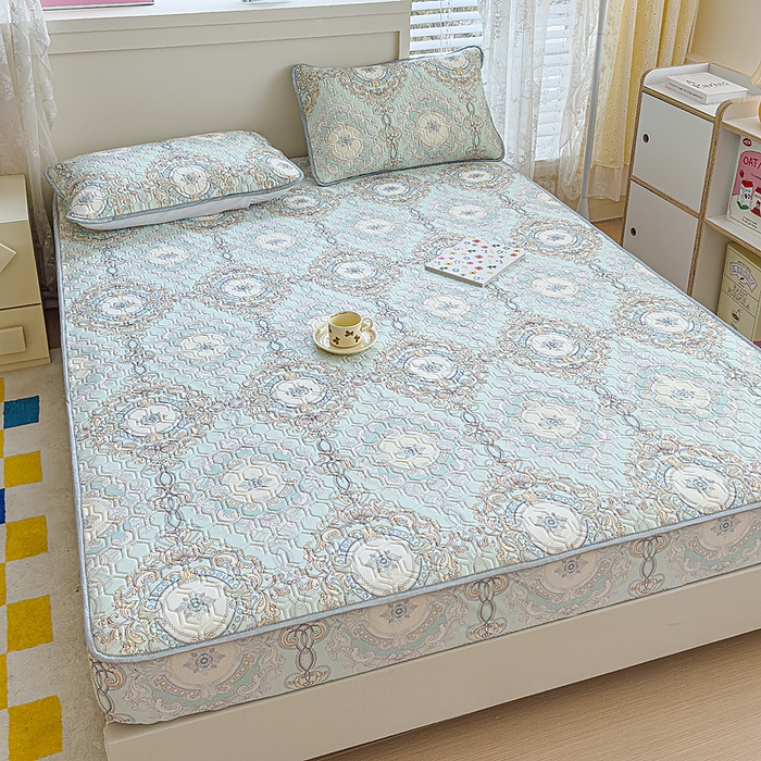 91家纺网 家纺一手货源 找家纺 小萌虎 2025新款凉感丝胶质凉席床笠款 小欧