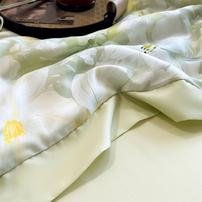 91家纺网 家纺一手货源 找家纺 朵希曼2025新款50天丝宽边夏被和夏被四件套系列 舒蕊