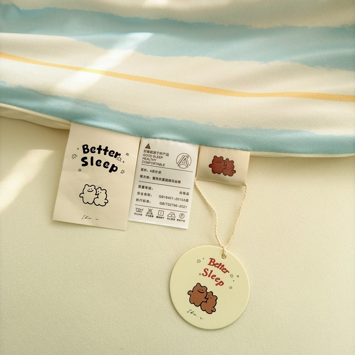 91家纺网 家纺一手货源 找家纺 星期八 2025新款针织棉夏被四件套 呆呆熊