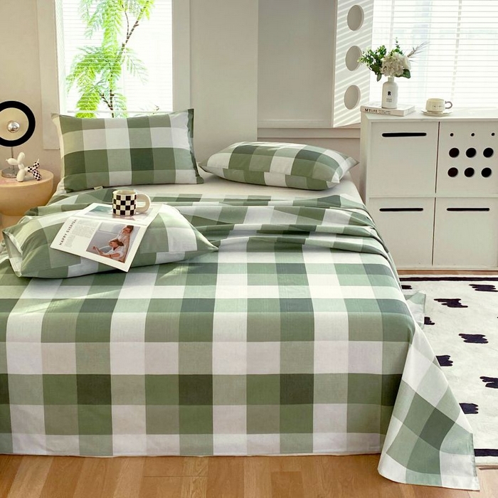 91家纺网 家纺一手货源 找家纺 ME/ERA HOME寐时代 2025新款三枚缎老粗布床单款三件套 绿野仙踪