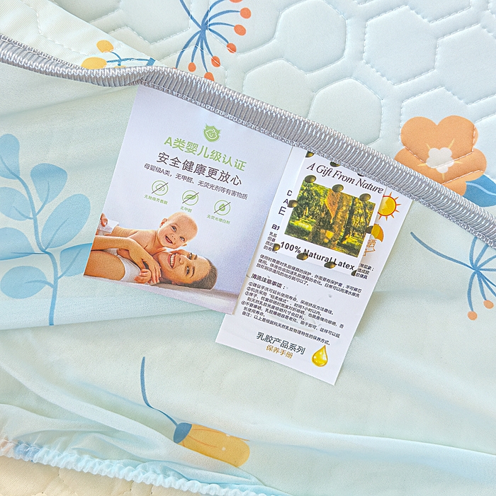 91家纺网 家纺一手货源 找家纺 小萌虎 2025新款凉感丝胶质凉席床笠款 花草