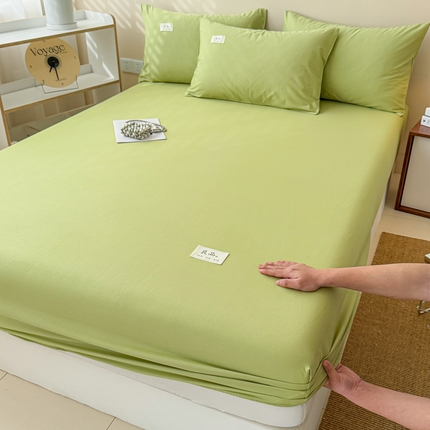眠博士 2025新款简约纯色纯棉40支单床笠系列 40支床笠-浅绿