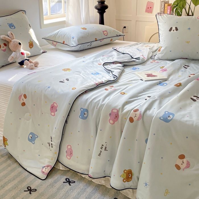 91家纺网 家纺一手货源 找家纺 优悦生活馆 2025新款凉感丝夏被夏凉被空调被 多巴胺