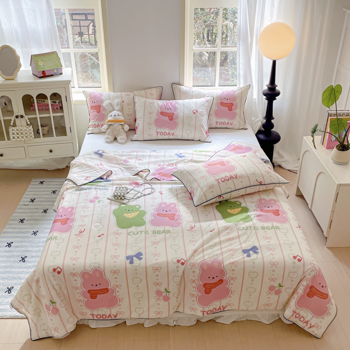 91家纺网 家纺一手货源 找家纺 优悦生活馆 2025新款凉感丝夏被夏凉被空调被 果味熊