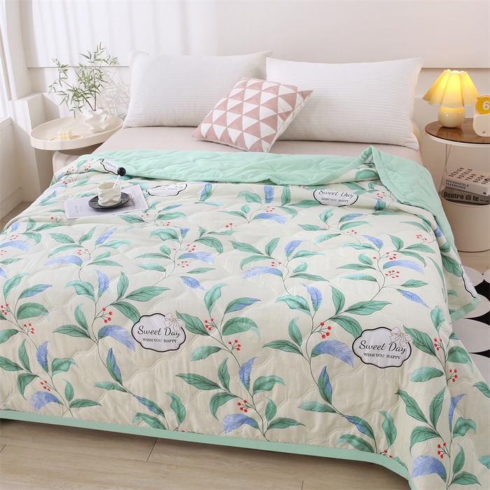 91家纺网 家纺一手货源 找家纺 爱派  2025新款直播爆款印花水洗棉夏被夏凉被空调被被子被芯 盛夏果实