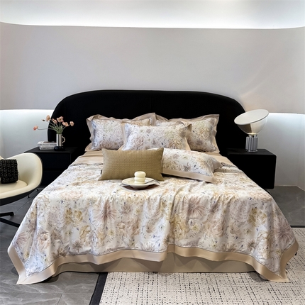 91家纺网 家纺一手货源 找家纺 （总）朵希曼2025新款60支天丝镂空印花夏被和夏被四件套系列