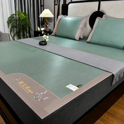 91家纺网 家纺一手货源 找家纺 （总）小牛席业2025新款薰衣草冰藤席系列（冰藤席面）凉席藤席冰藤双面席冰丝席竹席凉席空调席草席三件套