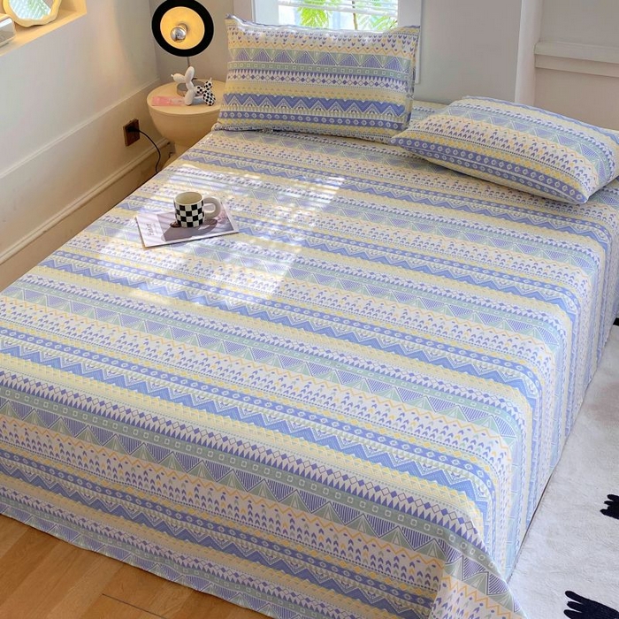 91家纺网 家纺一手货源 找家纺 ME/ERA HOME寐时代 2025新款三枚缎老粗布床单款三件套 律动