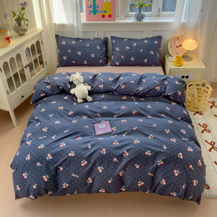 91家纺网 家纺一手货源 找家纺 玉海棠家纺 2025新款亲肤舒适小清新四件套 大吉大厘