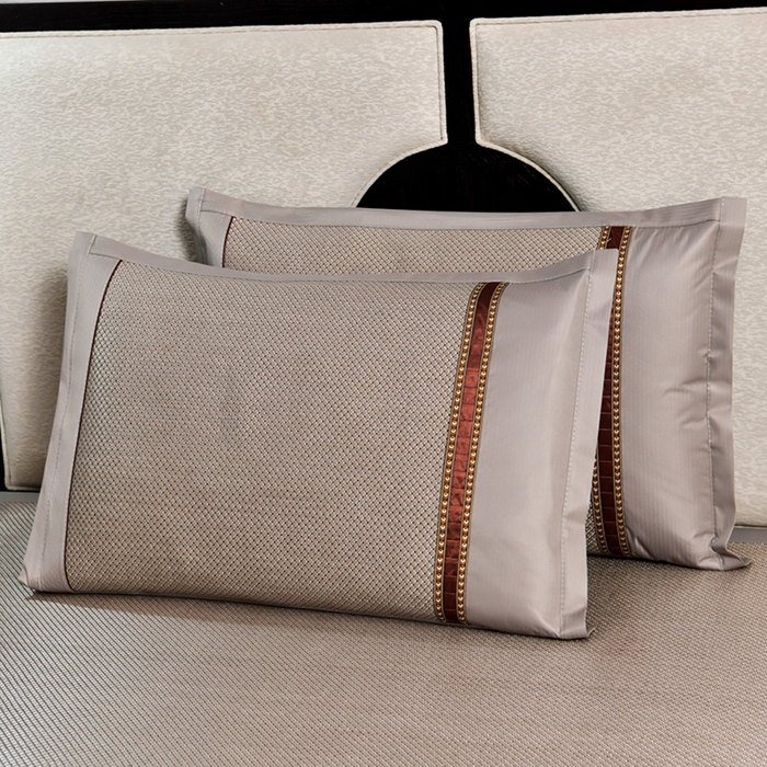 91家纺网 家纺一手货源 找家纺 小牛席业2025新款薰衣草冰藤席系列（冰藤席面）凉席藤席冰藤双面席冰丝席竹席凉席空调席草席三件套 薰衣草清香冰藤席-香槟