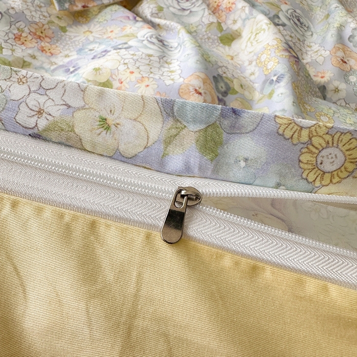 91家纺网 家纺一手货源 找家纺 眷恋家纺 2025年春夏全棉铂金棉13376数码印花四件套 富贵满园-兰