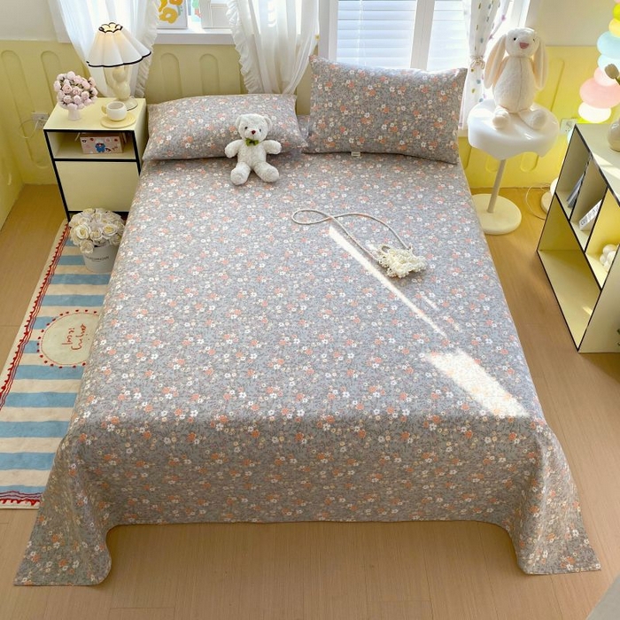 91家纺网 家纺一手货源 找家纺 ME/ERA HOME寐时代 2025新款三枚缎老粗布床单款三件套 空谷幽兰