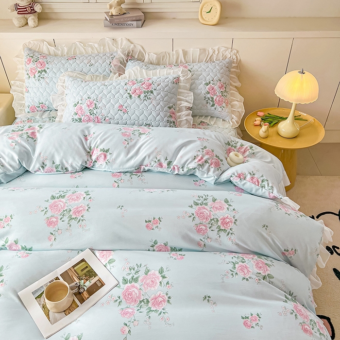 91家纺网 家纺一手货源 找家纺 眠势力 2025新款韩版花边被套双面用四季款ins公主风 春风徐来