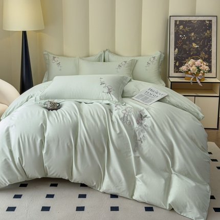 91家纺网 家纺一手货源 找家纺 （总）U品汇 2025新款纯棉全棉长绒棉刺绣绣花高端礼盒四件套-夏瑾系列