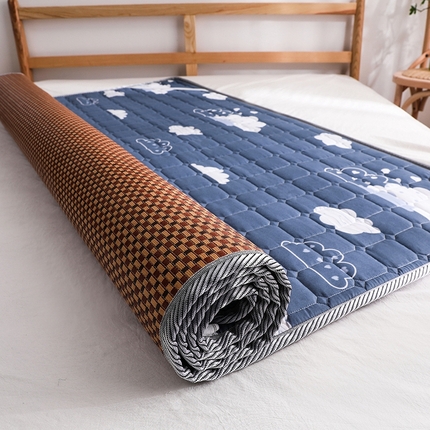 小牛席业2025新款宜家风日式两用凉席【圆角款】凉席藤席冰藤席竹席空调席草席冰丝席豆豆席乳胶席三件套 红玉藤席【日式圆角款】