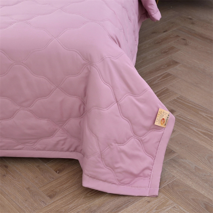 91家纺网 家纺一手货源 找家纺 爱派 2025新款纯色水洗棉夏被夏凉被空调被被子被芯 红豆沙