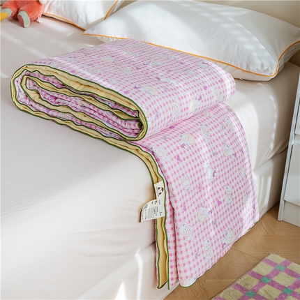 艺菲阁家纺 2025新款卡通麻绳云感双层纱夏凉被 猫猫晚宴