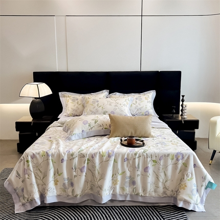 91家纺网 家纺一手货源 找家纺 （总）朵希曼2025新款50天丝宽边夏被和夏被四件套系列