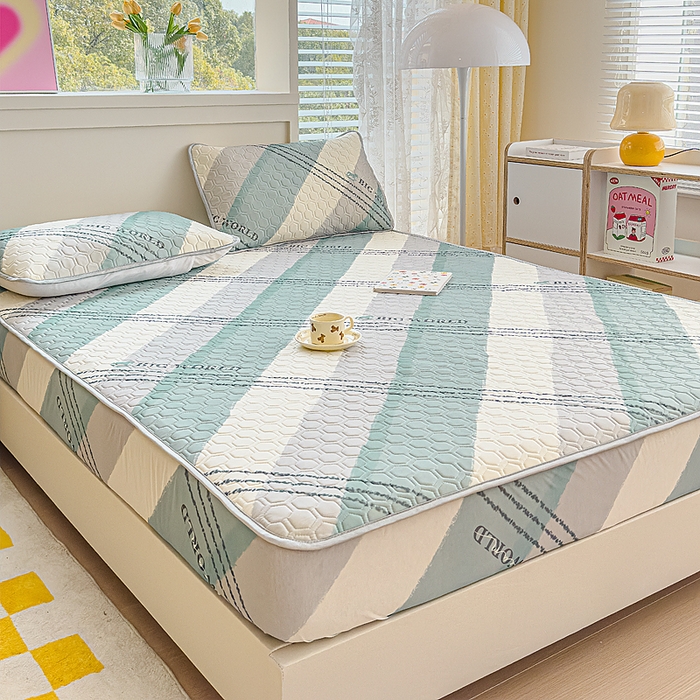 91家纺网 家纺一手货源 找家纺 小萌虎 2025新款凉感丝胶质凉席床笠款 格调