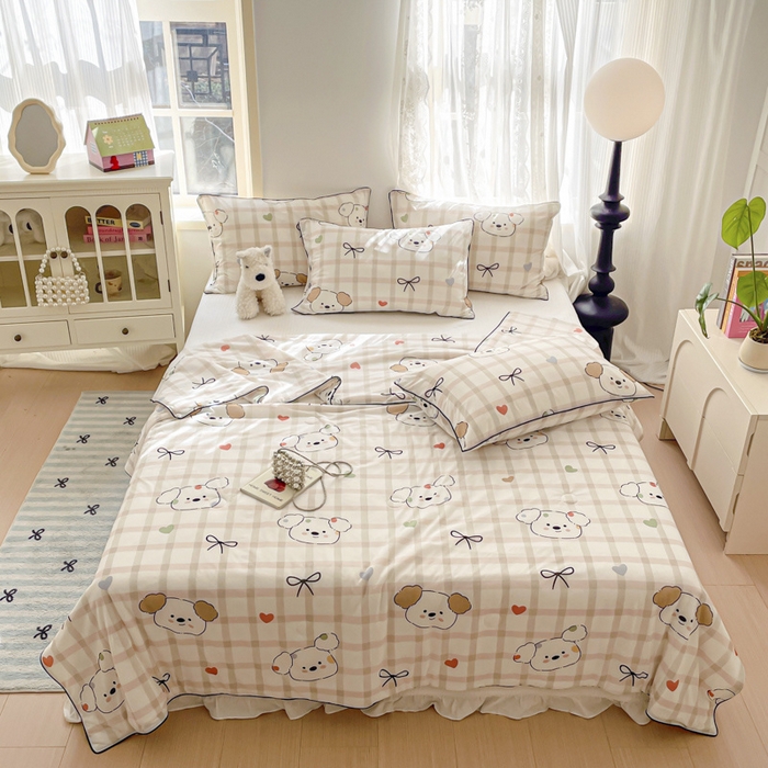 91家纺网 家纺一手货源 找家纺 优悦生活馆 2025新款凉感丝夏被夏凉被空调被 格子狗