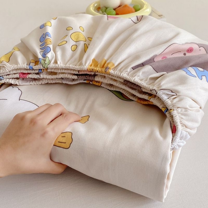 91家纺网 家纺一手货源 找家纺 ME/ERA HOME寐时代 2025新款三枚缎老粗布床笠款三件套 快乐心情