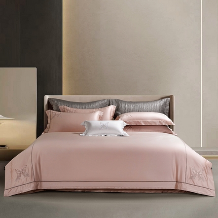 91家纺网 家纺一手货源 找家纺 （总）诗黛尔 2025春夏新款长绒棉刺绣奢梦系列四件套