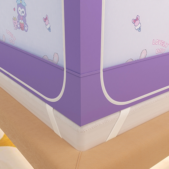 91家纺网 家纺一手货源 找家纺 迪凡保罗蚊帐 2025新款2505城堡款房型遮光防摔坐床蚊帐 奶萌兔兔