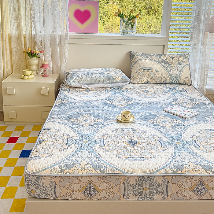 91家纺网 家纺一手货源 找家纺 小萌虎 2025新款凉感丝胶质凉席床笠款 大欧