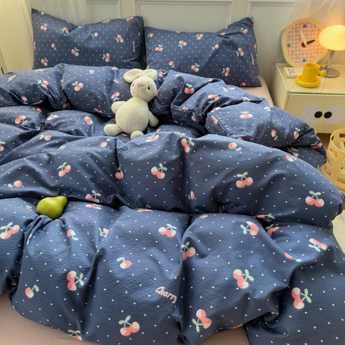 91家纺网 家纺一手货源 找家纺 玉海棠家纺 2025新款亲肤舒适小清新四件套 大吉大厘