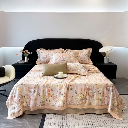 91家纺网 家纺一手货源 找家纺 （总）朵希曼2025新款60支天丝镂空印花夏被和夏被四件套系列