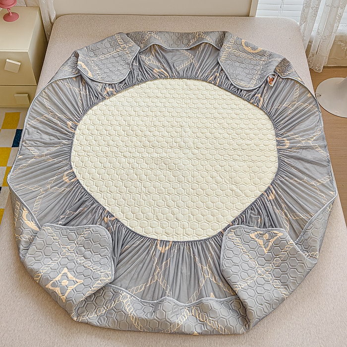 91家纺网 家纺一手货源 找家纺 小萌虎 2025新款凉感丝胶质凉席床笠款 轻奢