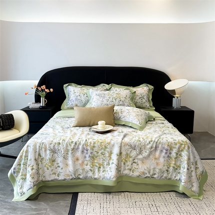 91家纺网 家纺一手货源 找家纺 （总）朵希曼2025新款60支天丝镂空印花夏被和夏被四件套系列