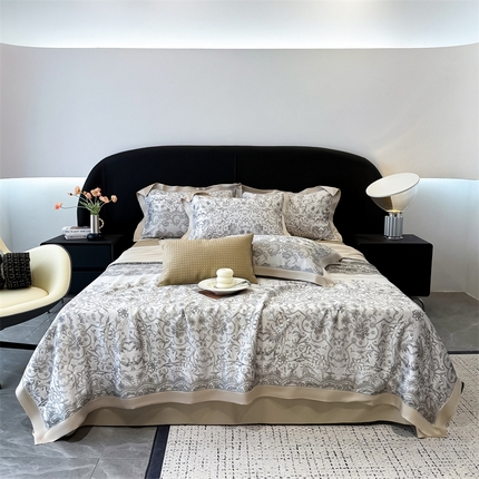 91家纺网 家纺一手货源 找家纺 （总）朵希曼2025新款60支天丝镂空印花夏被和夏被四件套系列