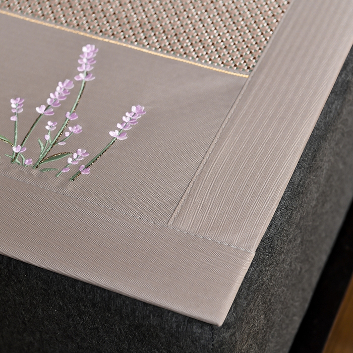 91家纺网 家纺一手货源 找家纺 小牛席业2025新款薰衣草冰藤席系列（冰藤席面）凉席藤席冰藤双面席冰丝席竹席凉席空调席草席三件套 薰衣草清香冰藤席-香槟