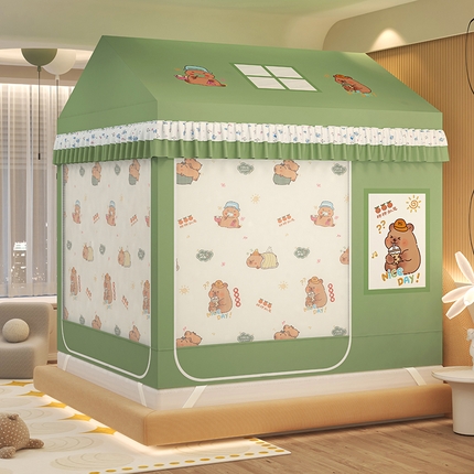 91家纺网 家纺一手货源 找家纺 迪凡保罗蚊帐 2025新款2505城堡款房型遮光防摔坐床蚊帐 呆萌豚豚