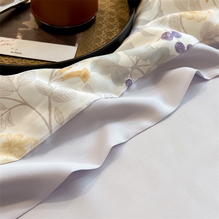 91家纺网 家纺一手货源 找家纺 朵希曼2025新款50天丝宽边夏被和夏被四件套系列 悦夏 米