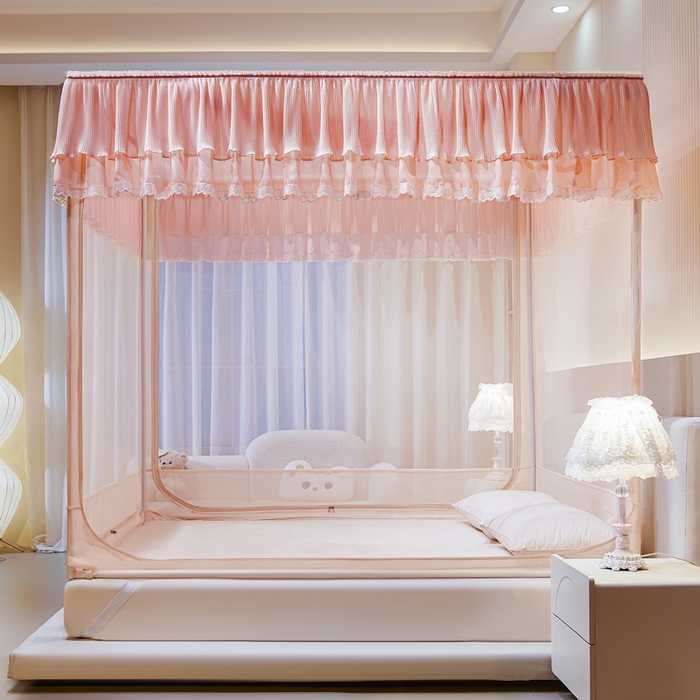 91家纺网 家纺一手货源 找家纺 夏彩 2025新款浪漫唯美T+U防摔蚊帐-88609 88609翡翠玉