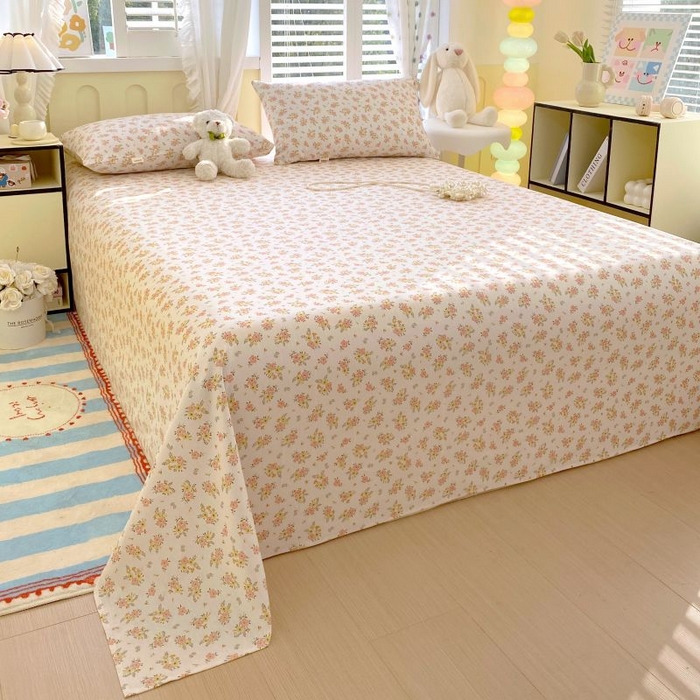 91家纺网 家纺一手货源 找家纺 ME/ERA HOME寐时代 2025新款三枚缎老粗布床单款三件套 漫花香